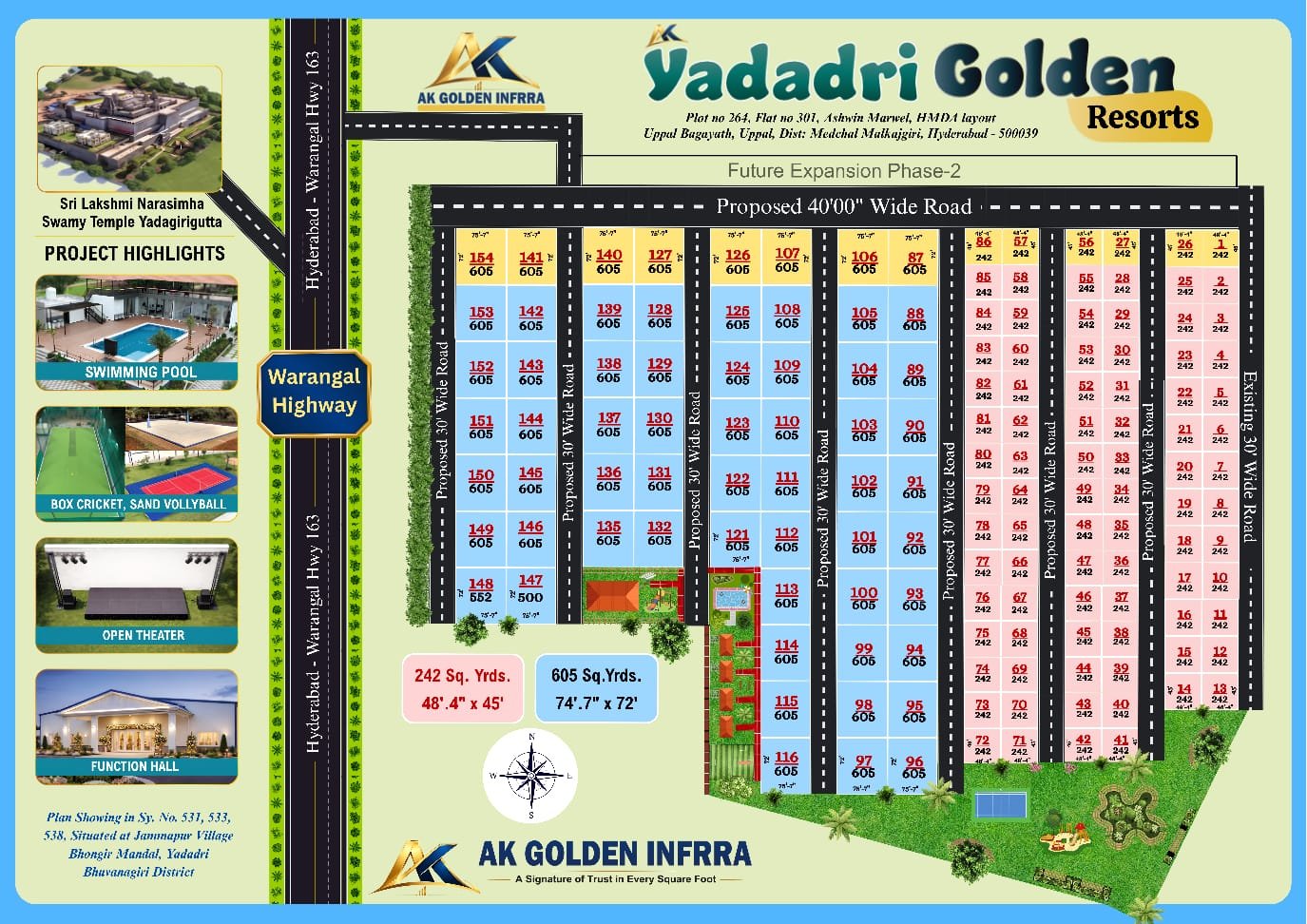Yadadri Golden Resorts official master layout