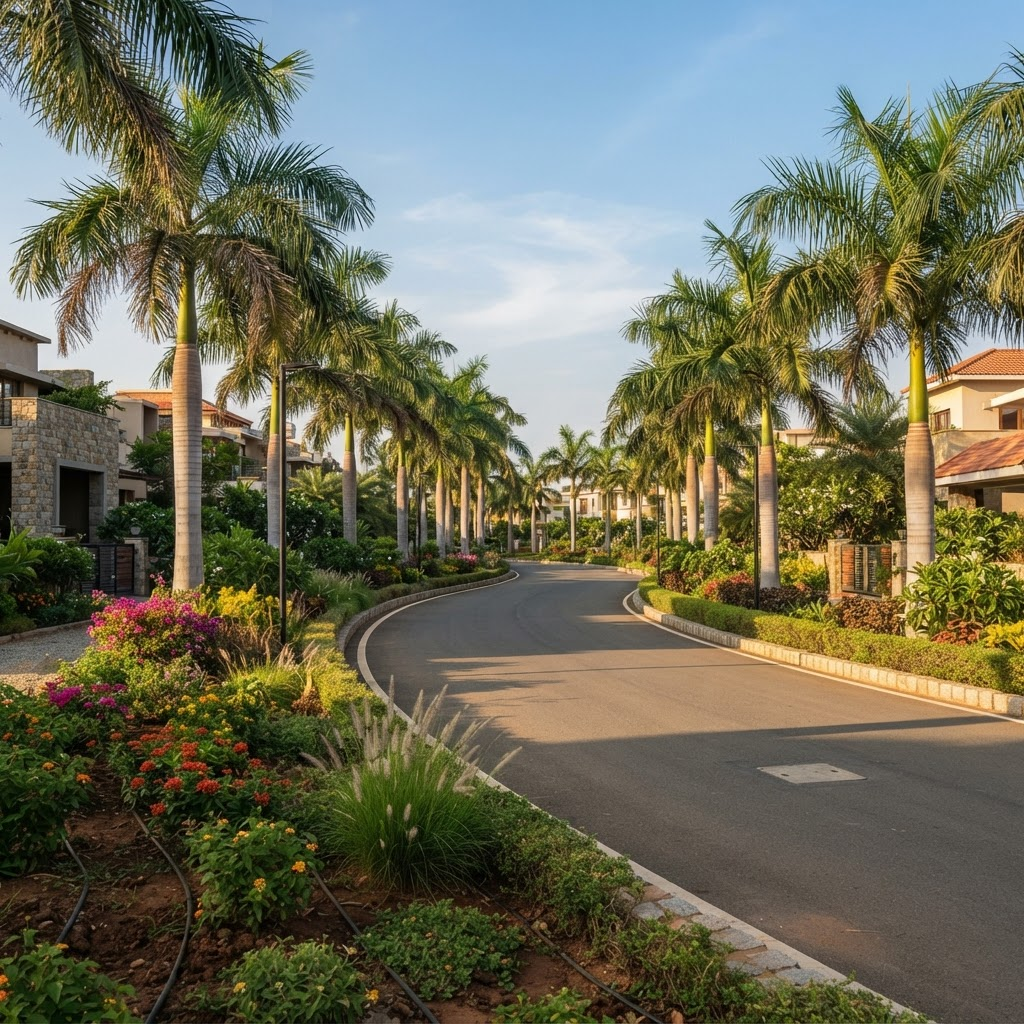Landscaped community greenery