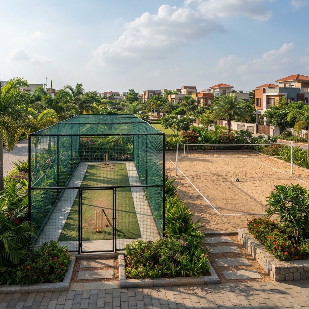 Outdoor recreation area in a plotted community